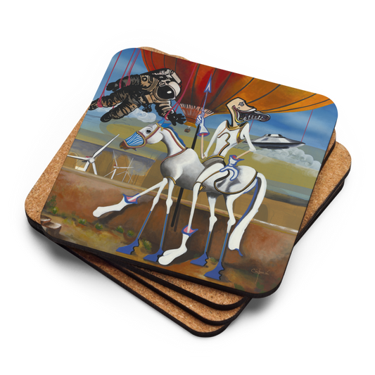 Home Decor - "Generación QuiXote" - Cork-back coaster - (Set of 4) - Free Shipping