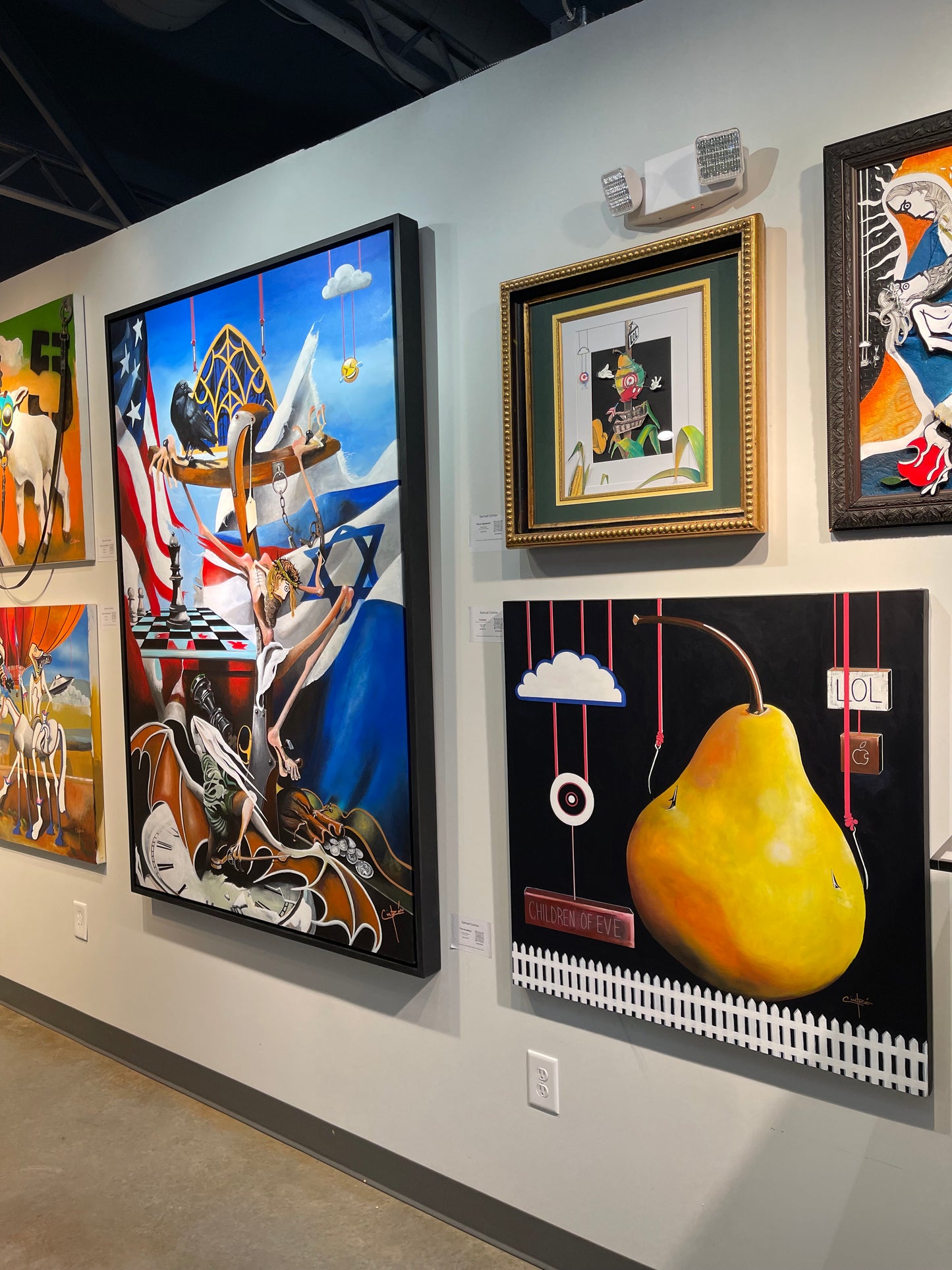 Original Art - Painting on Canvas - Titled: "Red Hook, Yellow Pear, &amp; Target"